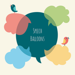 set of speech bubble with bird vector image