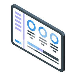 tablet showing infographic data with charts vector image