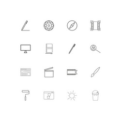 Creative process and design simple linear icons vector