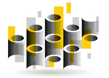 cylinders pattern abstract 3d isometric vector image