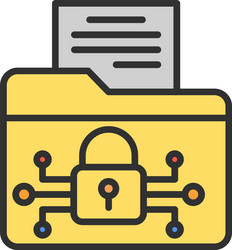 data encryption outline filled icon vector image
