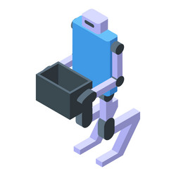 delivery robot holding open box isometric view vector image