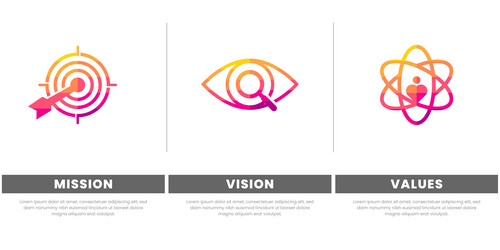Mission vision values infographic banner template Vector Image