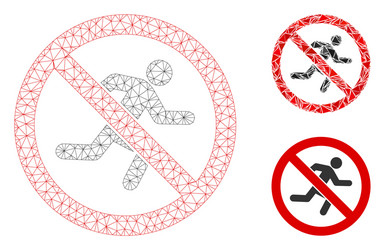 No running mesh wire frame model vector