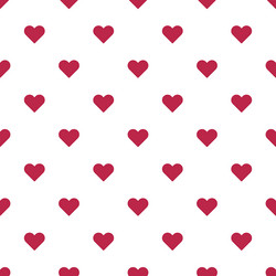 Seamless pattern red heart shape white background vector