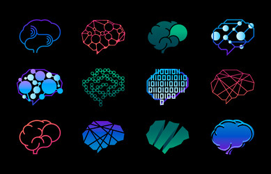 Abstract Brain Emblem - Intelligence vector image
