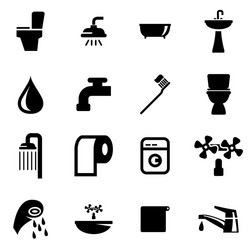 Bathroom Icon Set Vector Image