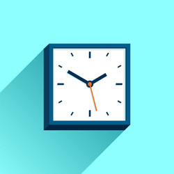 Clock icon in flat style square timer vector