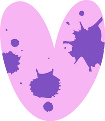 heart with modern splash blots pattern vector image