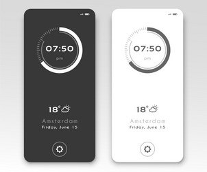 mobile application interface design clock vector image