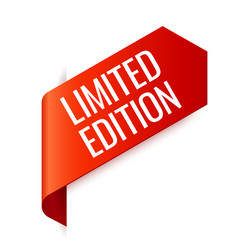 red banner ribbon on white background left vector image