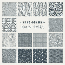 set of hand drawn marker and ink patterns vector image