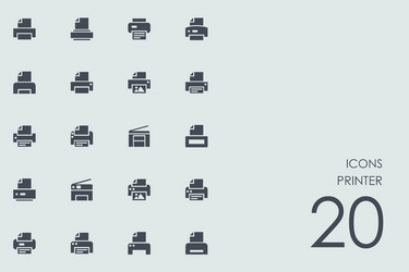 Set of printer icons vector