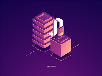 upload and transfer data to server room cloud vector image