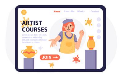 Artists personal website concept vector