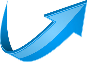 Blue up shiny 3d arrow vector