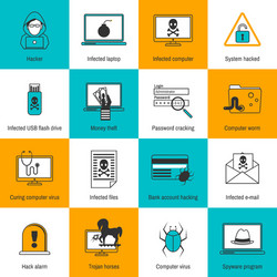 Hacker Icons - Cyber Security vector image