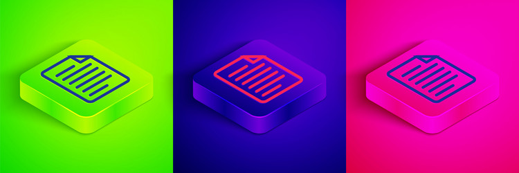 isometric line file document icon isolated vector image