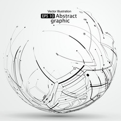 point and line constructed the sphere wireframe vector image