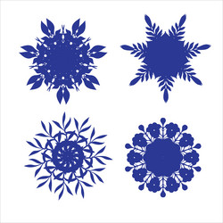 Set of snowflakes laser cut pattern for christmas vector