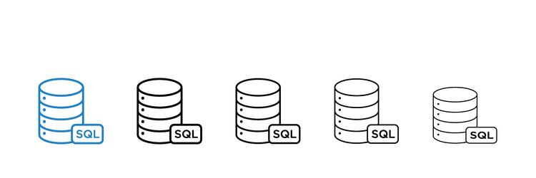 sql icon set on white background vector image