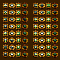 Steam Punk UI Icons - Button Set vector image