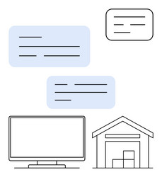 chat communication warehouse management and data vector image