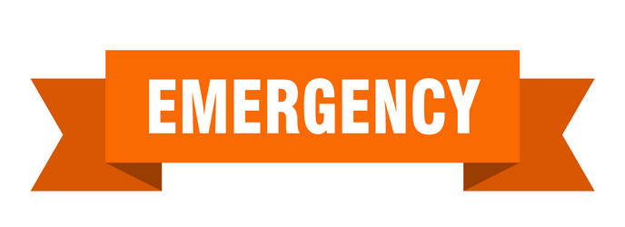 emergency ribbon paper band banner sign vector