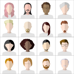 Flat people icons set of stylish vector