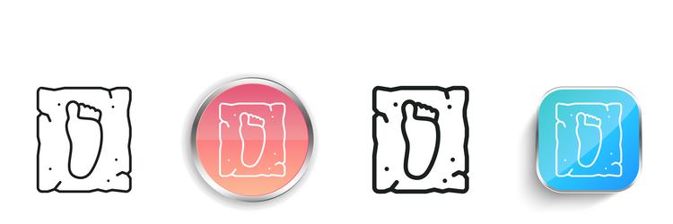 footprint icon thin linear regular and button vector image