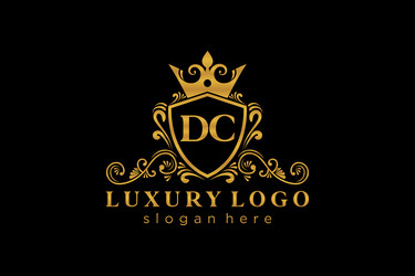 Royal DC Letter Logo - Luxury & Heraldic Vector Image