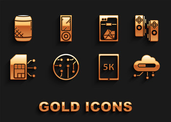 set processor gamepad internet of things tablet vector image