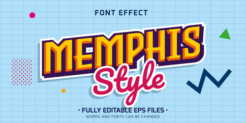 sticker text effect editable font style vector image