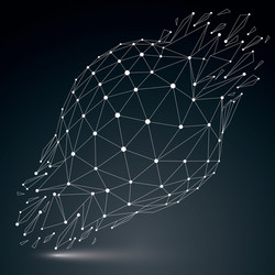 3d digital wireframe object broken into different vector image