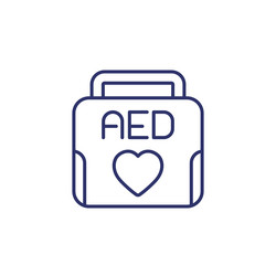 aed line icon automated external defibrillator vector image