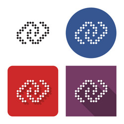 Dotted icon unlinked chain in four variants vector