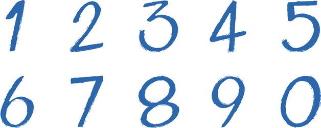 Font design for number one to zero on white vector