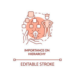 importance on hierarchy red concept icon vector