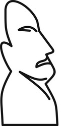 Moai statue icon outline style vector