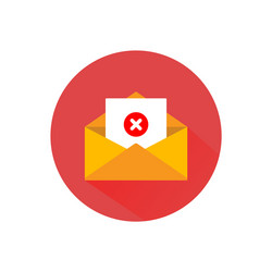 opened envelope and document with red cross mark vector image
