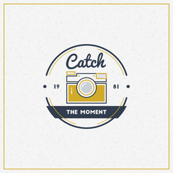 photography logo design template retro badge vector