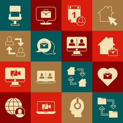 set cloud storage document folder heart with text vector image