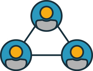 teamwork icon set four elements in different vector image