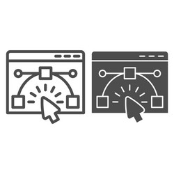 user interface window line and solid icon website vector image