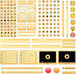 Yellow Web UI Elements vector image