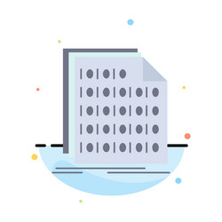 binary code coding data document flat color icon vector image
