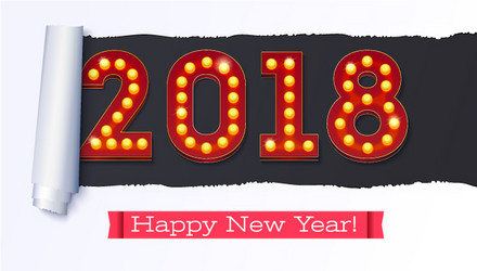 Greeting card with the new coming 2018 text vector