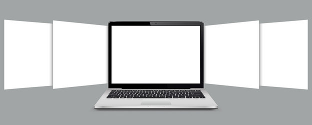 laptop with blank web pages mockup for showing vector