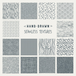 set of hand drawn marker and ink patterns vector image
