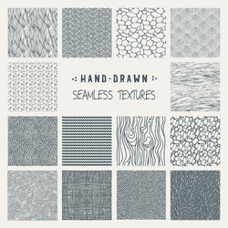 Set of hand drawn marker and ink patterns vector